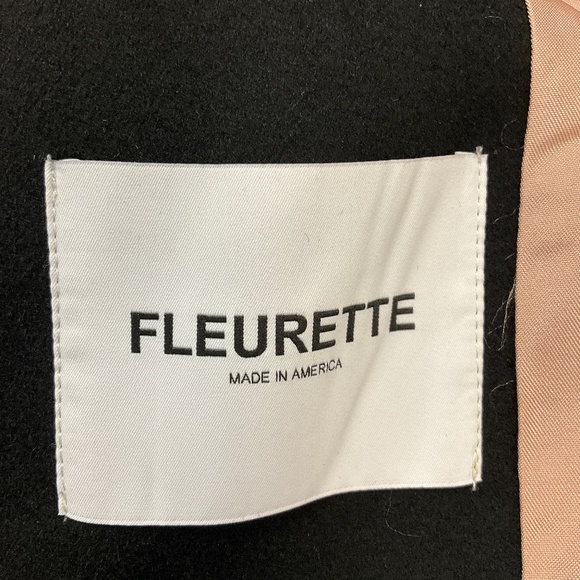 FLEURETTE BLACK BUTTON FRONT WOOL COAT - Picture 5 of 7